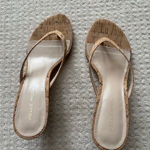 Pelle Moda Tan Slide Sandals Elegant Design
